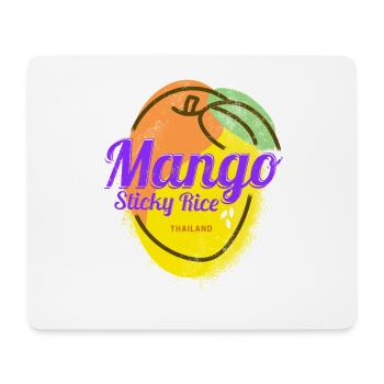 Riz gluant à la mangue pour les amateurs de gastronomie de fête en Thaïlande - Tapis de souris (format paysage) - blanc - Devant