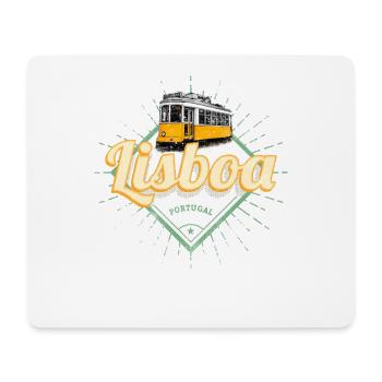 Lissabon Portugal mit Retro Tram Vintage Souvenir - Mousepad (Querformat) - Weiß - Vorne