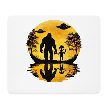 Alien Bigfoot UFO Sasquatch Believers Raumschiff - Mousepad (Querformat) - Weiß - Vorne