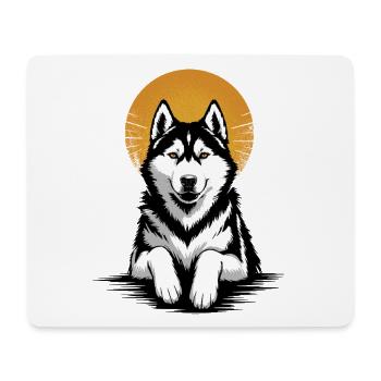 Portrait rétro du chien Siberian Siberian Sun Dog - Tapis de souris (format paysage) - blanc - Devant