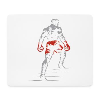 Boxeur en gants de boxe - Tapis de souris (format paysage) - blanc - Devant