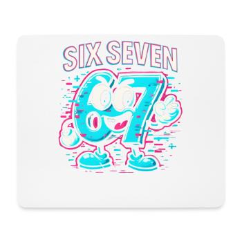 Six Seven 67 Meme Glitch Mascot Italian Brainrot - Mousepad (Querformat) - Weiß - Vorne