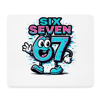 Six Seven 67 Meme Glitch Mascotte Italian Brainrot - Tapis de souris (format paysage) - blanc - Devant