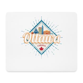 Ottawa Skyline Ontario Canada Vintage Souvenir - Tapis de souris (format paysage) - blanc - Devant