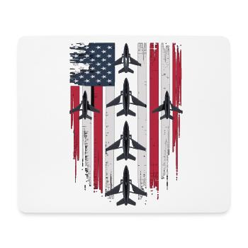 Jet Fighter USA Flag – Pilot Airplane - Mouse Pad (horizontal) - white - Front