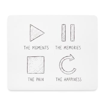 Mindfulness, Moments, Memories, Happiness - Mouse Pad (horizontal) - white - Front
