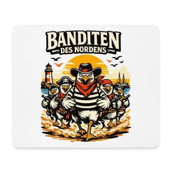 Banditen des Nordens Möwen Fischbrötchen Diebe - Mousepad (Querformat) - Weiß - Vorne