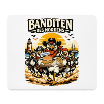 Banditen des Nordens Möwen Fischbrötchen Diebe - Mousepad (Querformat) - Weiß - Vorne