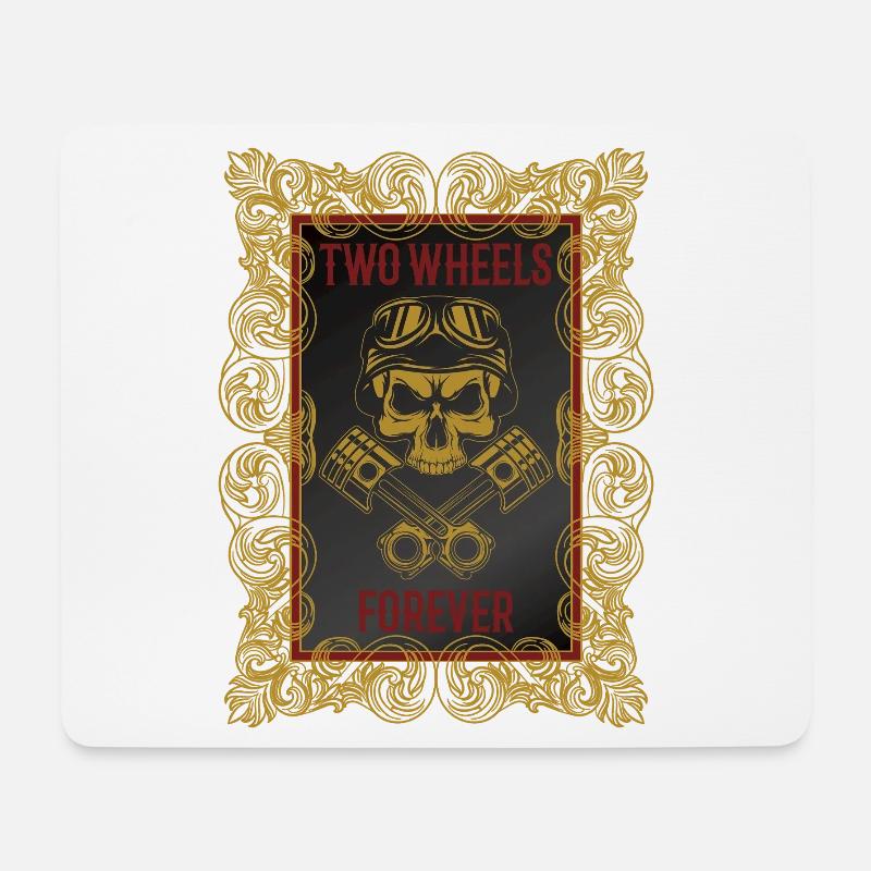 Motorrad Vintage Motorradfahrer - Mousepad (Querformat) - Weiß