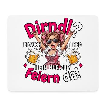 Trachten T-Shirt Damen Trachtenshirt Dirndl Ersatz - Mousepad (Querformat) - Weiß - Vorne