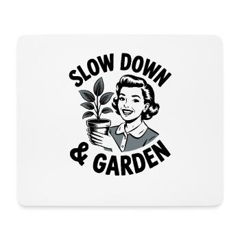 Slow Down And Garden Retro House Plant Lover - Mouse Pad (horizontal) - white - Front