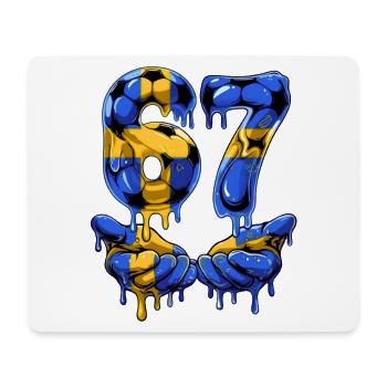 Fußball 67 Meme für Jungen Kinder 67 sechs sieben 6 7 - Mousepad (Querformat) - Weiß - Vorne