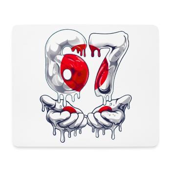 Fußball 67 Meme für Jungen Kinder 67 sechs sieben 6 7 - Mousepad (Querformat) - Weiß - Vorne