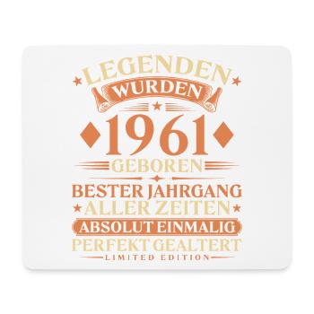 Legenden wurden 1961 geboren – 65. Geburtstag - Mousepad (Querformat) - Weiß - Vorne