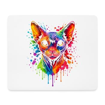 Sphynx Neon | Cat Art Pop Art - Mouse Pad (horizontal) - white - Front