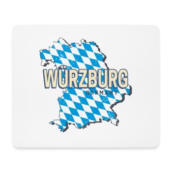 Carte murale rétro de la ville de Wurtzbourg, Bavière, Allemagne - Tapis de souris (format paysage) - blanc - Devant