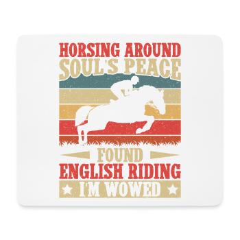 Hobby Horse Rider Horsing Around English Riding - Mousepad (Querformat) - Weiß - Vorne