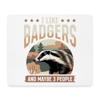 Funny Animal Badger - Mouse Pad (horizontal) - white - Front