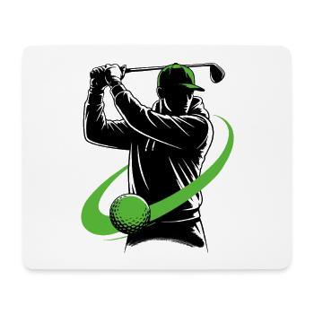 Golfer mit einem Golfschläger – ein dynamischer Schwung. - Mousepad (Querformat) - Weiß - Vorne