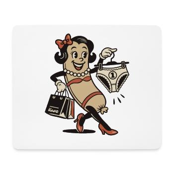 Vintage Pinup Mascot with Lingerie - Mouse Pad (horizontal) - white - Front
