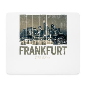 Souvenir d’art de la silhouette de la silhouette de Francfort, Allemagne - Tapis de souris (format paysage) - blanc - Devant