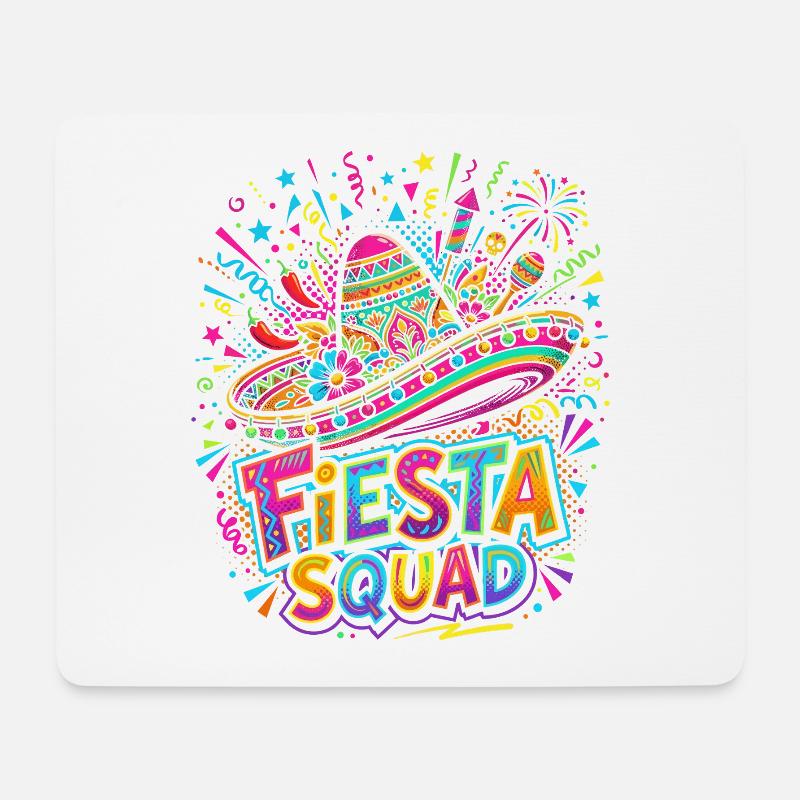 Fiesta Squad Sombrero Burst - Mousepad (Querformat) - Weiß