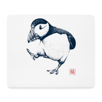 Puffin mit Kanji Stempel - Mousepad (Querformat) - Weiß - Vorne