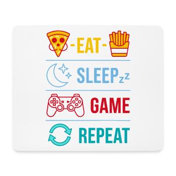 Eat Sleep Game Repeat Gaming Quotes for Gamer - Mousepad (Querformat) - Weiß - Vorne