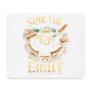 8-Ball Billard Sink The Eight - Mousepad (Querformat) - Weiß - Vorne