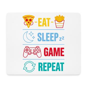 Eat Sleep Game Repeat Gaming Quotes for Gamer - Mousepad (Querformat) - Weiß - Vorne