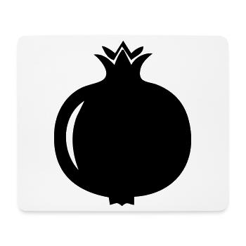 Granatapfel-Silhouette – Exotisches Fruchtdesign - Mousepad (Querformat) - Weiß - Vorne