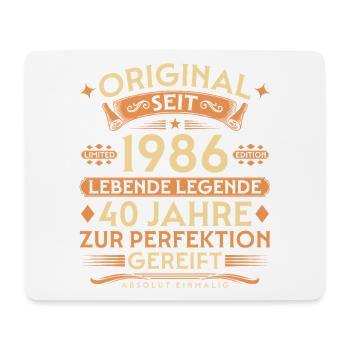 Original seit 1986 – Lebende Legende 40 Jahre - Mousepad (Querformat) - Weiß - Vorne