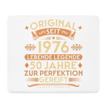 Original seit 1976 – Lebende Legende 50 Jahre - Mousepad (Querformat) - Weiß - Vorne