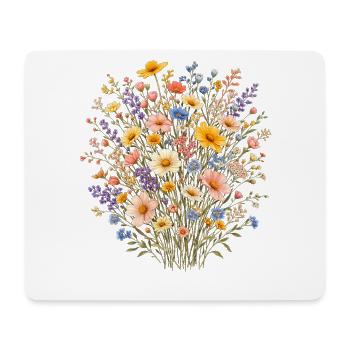 Vintage Blumen-Frauen-Wildblumen-Gartengarten - Mousepad (Querformat) - Weiß - Vorne