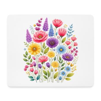 Vintage Blumen-Frauen-Wildblumen-Gartengarten - Mousepad (Querformat) - Weiß - Vorne