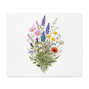 Vintage Blumen-Frauen-Wildblumen-Gartengarten - Mousepad (Querformat) - Weiß - Vorne