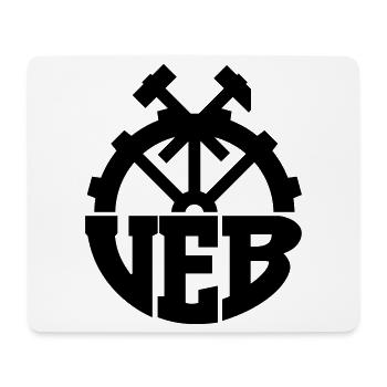 Logo VEB - Insigne de la RDA (couleur changeable) - Tapis de souris (format paysage) - blanc - Devant