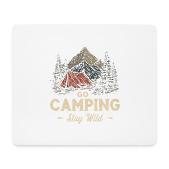Aventure de camping : Dire : Allez camper, restez en liberté, campez - Tapis de souris (format paysage) - blanc - Devant