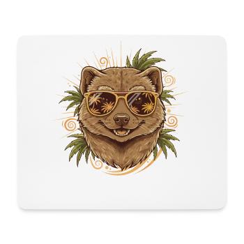 Summer Wombat with Tropical Glasses - Mouse Pad (horizontal) - white - Front