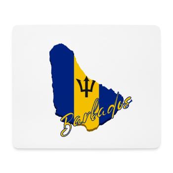 Barbados-Flaggenkarte, ich liebe Barbados - Mousepad (Querformat) - Weiß - Vorne