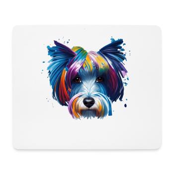 Havanesisches Hundeporträt Abstrakte Splash-Kunst - Mousepad (Querformat) - Weiß - Vorne