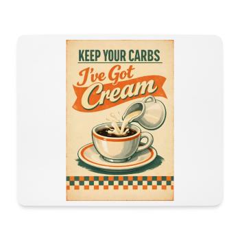 Carbs gone, cream here | Keto Retro - Mouse Pad (horizontal) - white - Front