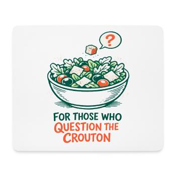 Crouton-Zweifel | Salat Humor Keto - Mousepad (Querformat) - Weiß - Vorne
