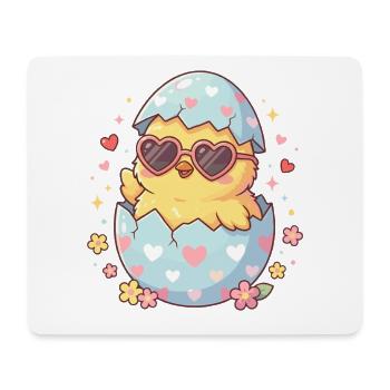 Heart-Egg Chick with Heart Glasses - Mouse Pad (horizontal) - white - Front
