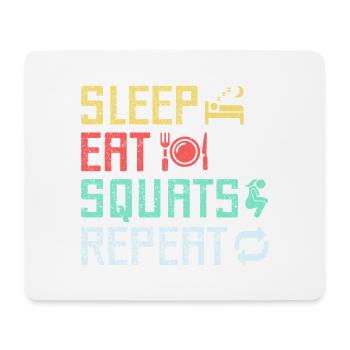 Fitness Fanatics Sleep Eat Squats Repeat - Mousepad (Querformat) - Weiß - Vorne