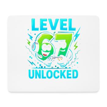 Level 67 Unlocked Six Seven Italian Brainrot Gamer - Mouse Pad (horizontal) - white - Front