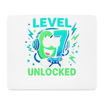 Level 67 Unlocked Six Seven Italian Brainrot Gamer - Mouse Pad (horizontal) - white - Front