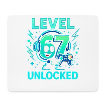 Level 67 Unlocked Six Seven Italian Brainrot Gamer - Mouse Pad (horizontal) - white - Front