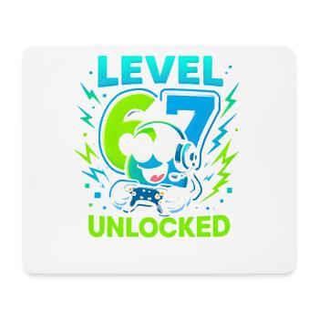 Level 67 Unlocked Six Seven Italian Brainrot Gamer - Mouse Pad (horizontal) - white - Front