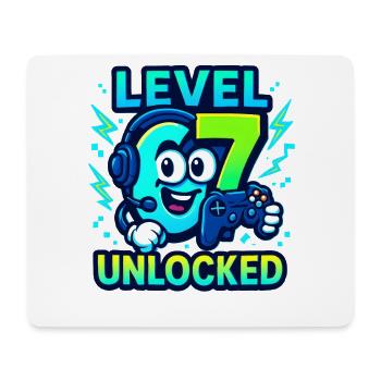 Level 67 Unlocked Six Seven Italian Brainrot Gamer - Mouse Pad (horizontal) - white - Front